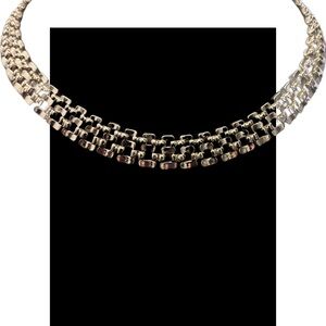Elegant Vintage Silver-tone Intricate Chain Necklace
